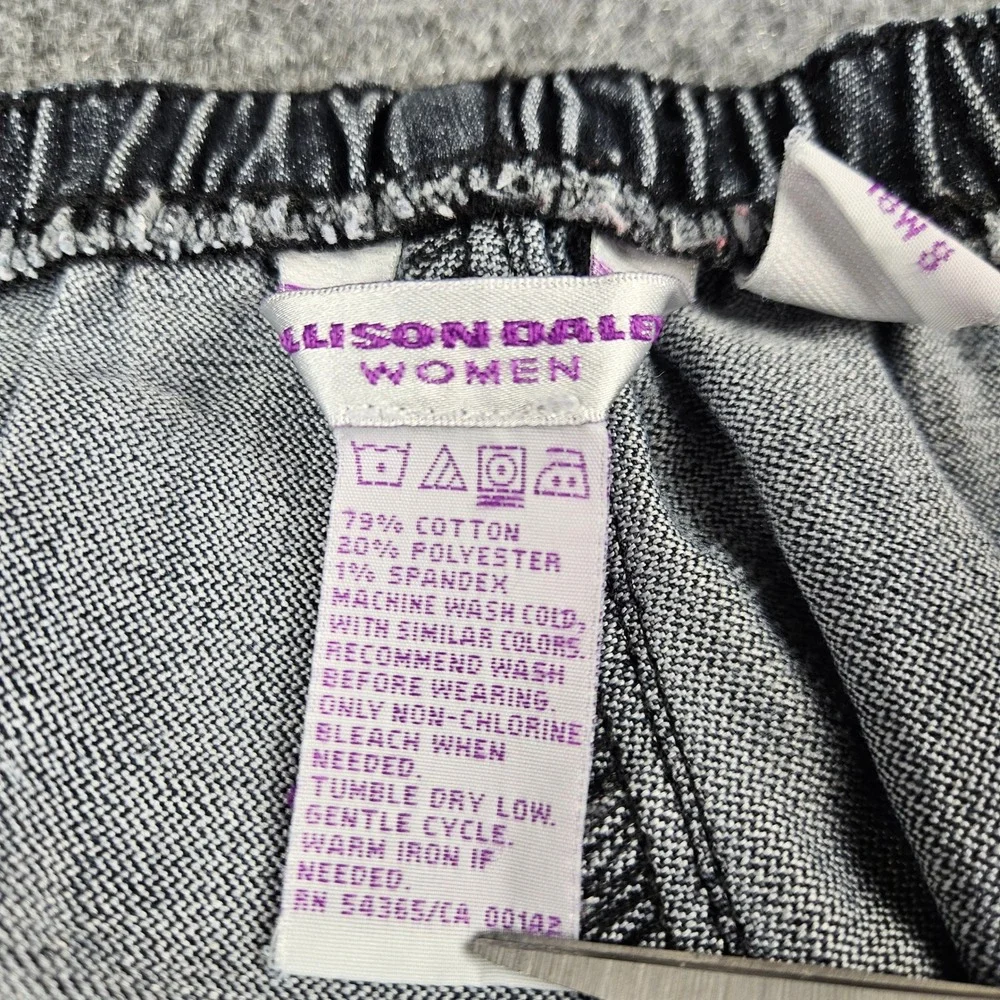 Allison Daley Women Black Denim Elastic Waist‎ Pull On Pants Straight Leg 18W S